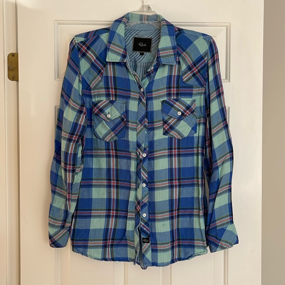 Rails size medium blue plaid long sleeve button up - excellent condition